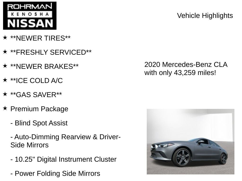 2020 Mercedes-Benz CLA CLA 250 4MATIC®