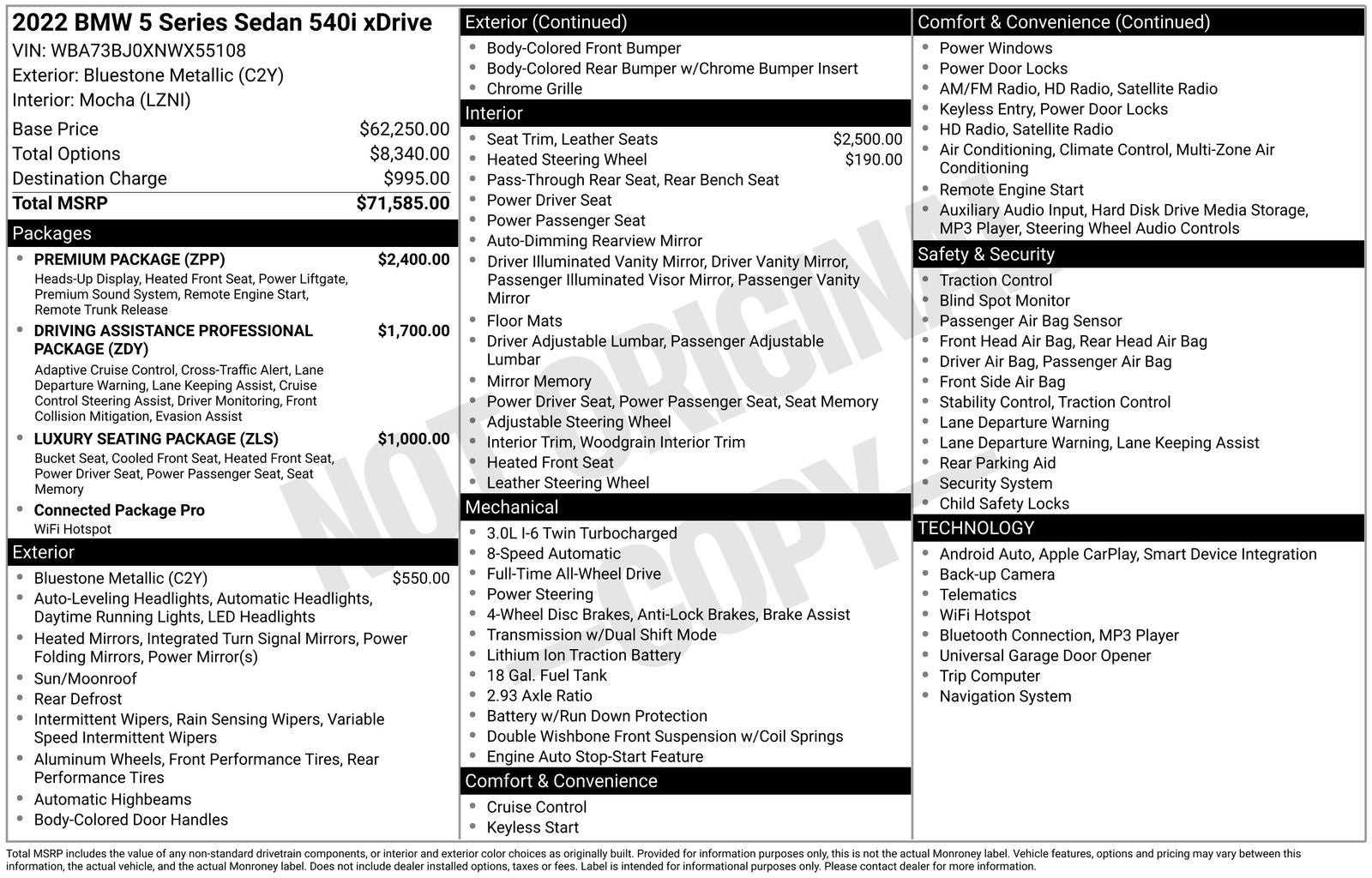 2022 BMW 5 Series 540i xDrive