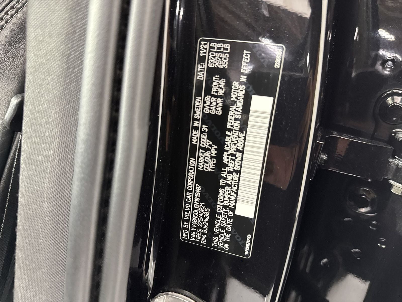 2022 Volvo XC90 Recharge Plug-In Hybrid T8 Inscription 6 Passenger