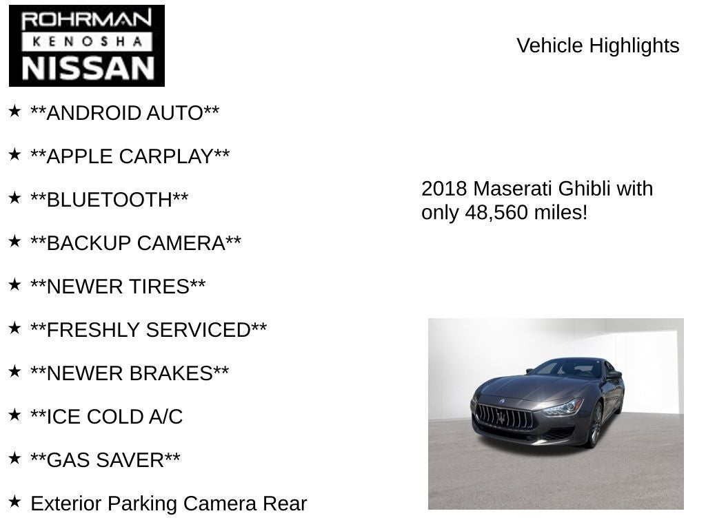 2018 Maserati Ghibli Base